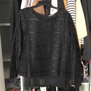 *NWOT* ADRIANNA PAPELL Black lace top